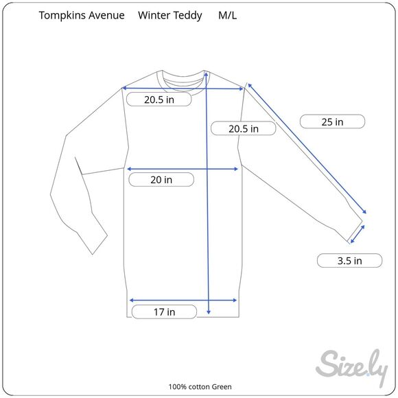 Vintage Winter Teddy Sweatshirt M/L Green Pullover Bears X-mas Tompkins Avenue - Picture 14 of 14